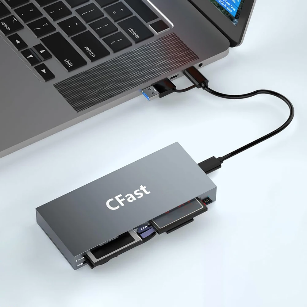 CFast Card Reader Read 6 Cards Simultaneously Memory Stick Pro Duo Adapter 5Gbps USB Card Reader for CFast/CF/MS/SD/TF/XD Card