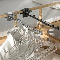 Wall Mount Clothes Hanger Student Dormitory Bedside Clothes Drying Rack Space Saving Closet Organizer Clothes Storage Hangers 1