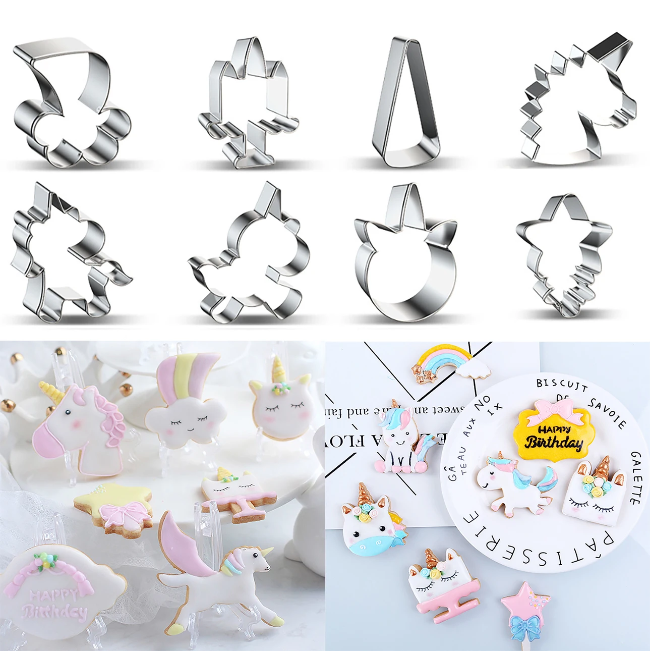 

Cute Cartoon Cookie Cutter Mould Stainless Steel Fondant Cake Biscuit Mold Cutter Baking Decoration Tools