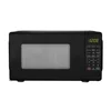 Compact 0.7 Cu ft 700W Black Countertop Microwave Oven LED Display Timer Clock Defrost Child-Safe Lockout Push-Button Door 10 1