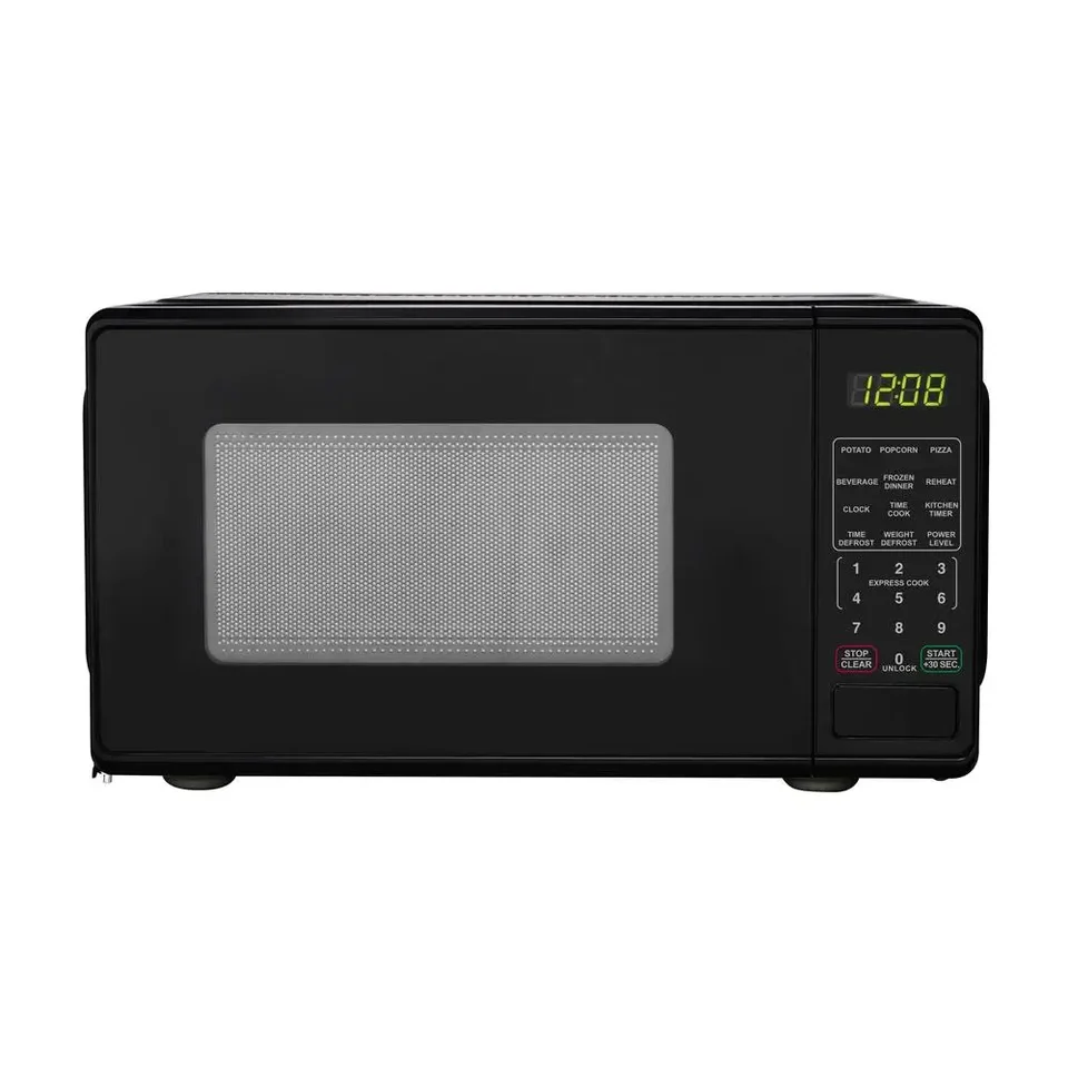 Compact Black 700W Countertop Microwave Oven