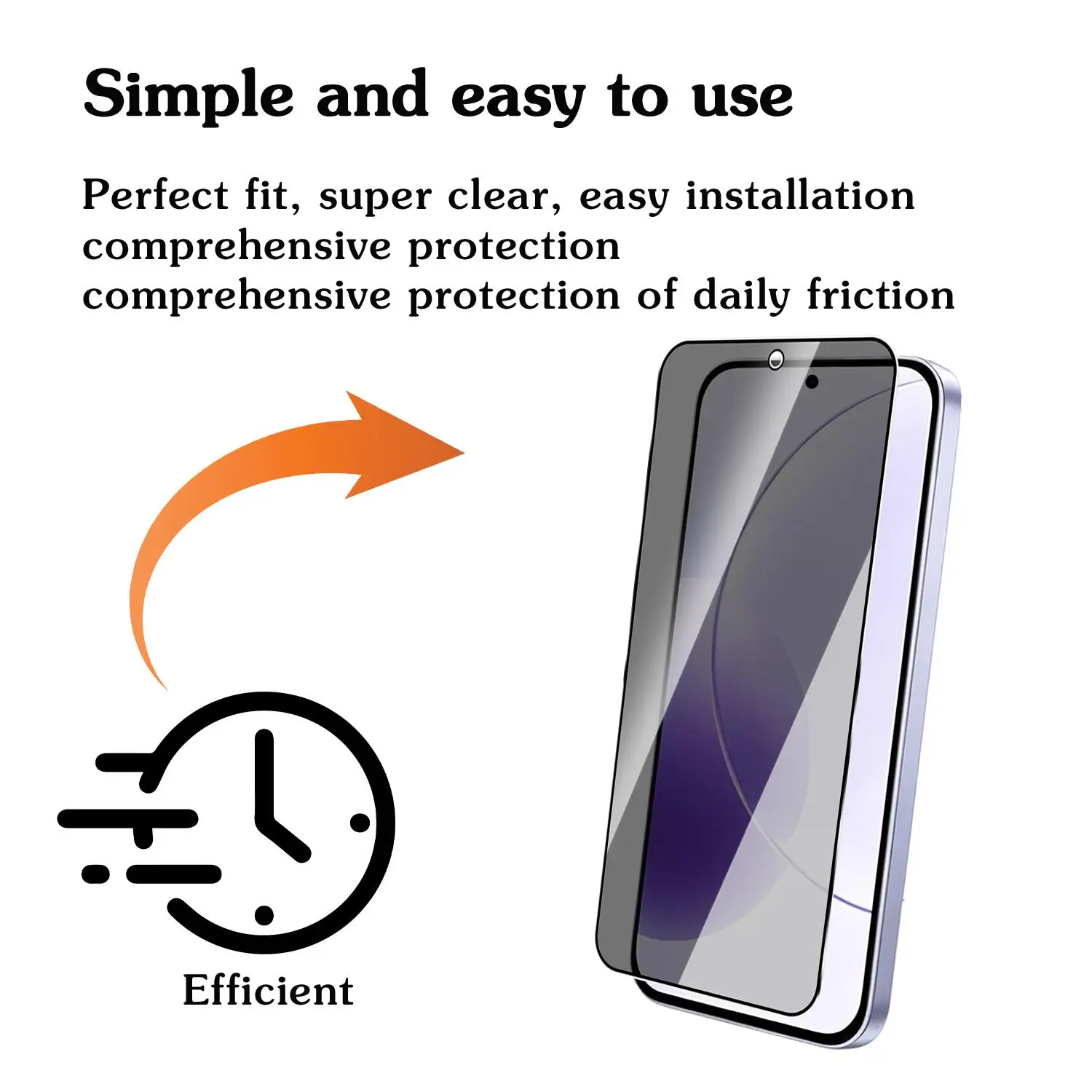 Advanced Privacy Screen Protector - 9H Tempered Glass, Shatterproof and Anti-Scratch Anti-Spy Film