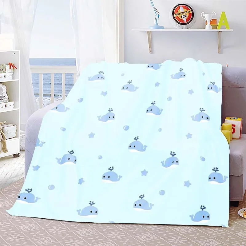 

Cute Kawaii Animals Flannel Throw Blanket Dolphin Duck Rabbit Pattern for Kids Girls Gift for Sofa Bed Couch Blanket Super Soft