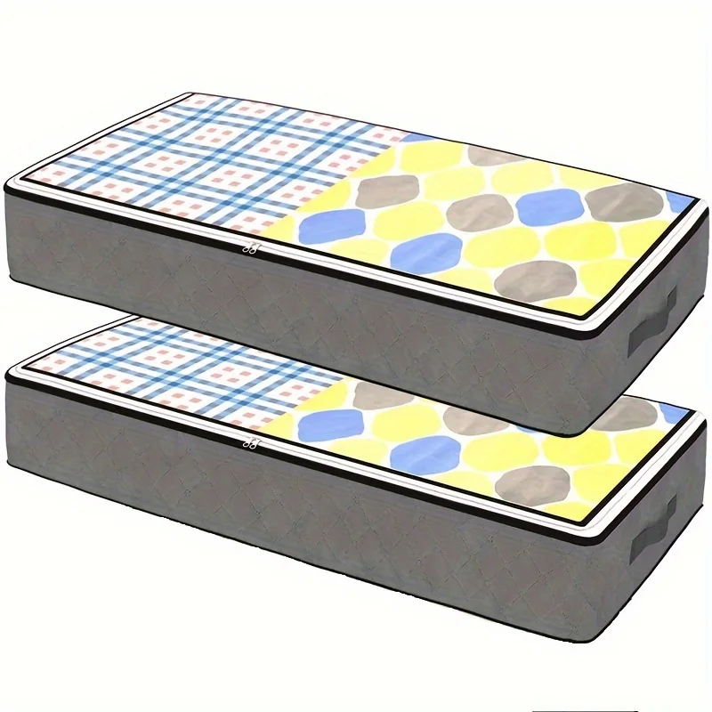 

2 упаковки, воздухопроницаемые мешки для хранения одеял, одежды, под кровать, сумка для хранения, свитер (серый), дорожные комплекты, импульсный оксиметр Tr