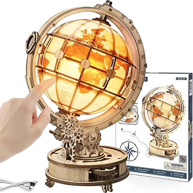 Robotime Puzzle 3D Bois Globe Lumineux pour Adultes Maquette en Bois a  Construire Mécanique Modele pour Festival : : Jeux et Jouets