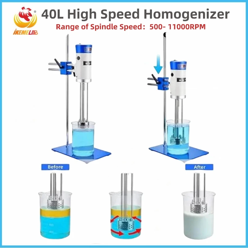 IKEME40LHighSpeedHomogenizerLabDisperserEmulsifier