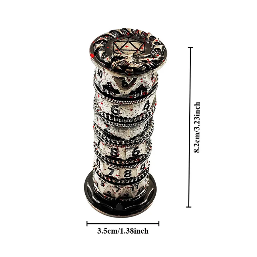Dragon's Maze Spinning Dice Set -7 in 1 Compass Multi-sided Dice Suitable For Role-Playing Games Punk Dragon Design 4