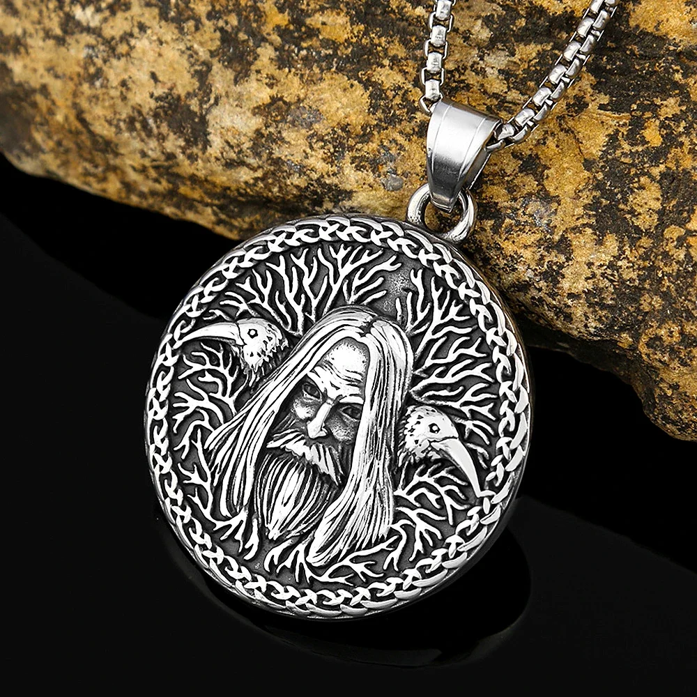 viking runa ascia da uomo in acciaio inox valknut odin simbolo pendente collana moda fascino vintage gioielli maschili