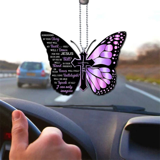 Schmetterling Kreuz Hängende Dekoration Für Auto Sunflower Schmetterling  Auto Charme Rückspiegel Zubehör Auto Innen Decor Anhänger - AliExpress