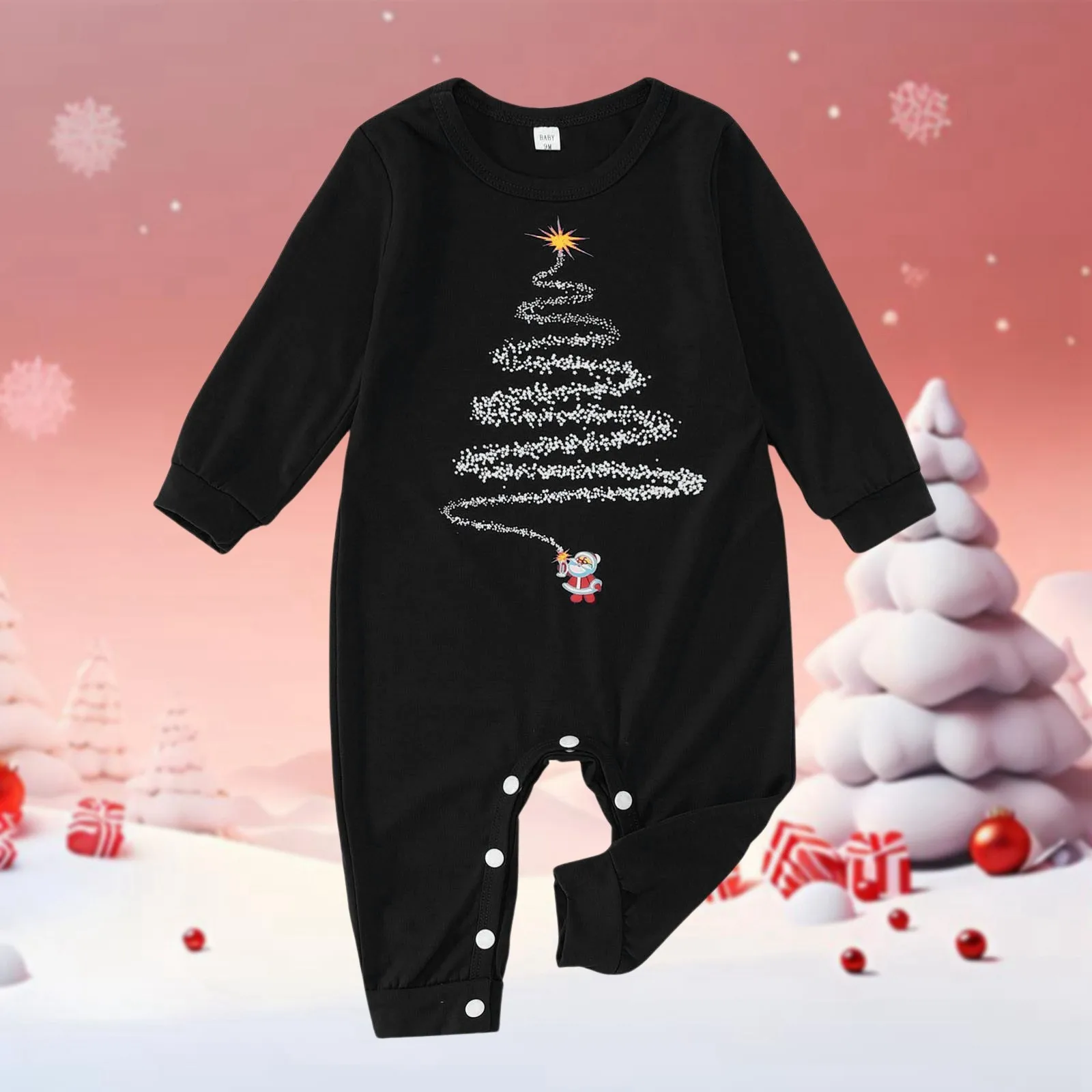 thumbnail image 2 of Nuevos conjuntos navideños familiares, pijamas a juego con estampado de rayas para padre, madre e hija, traje suave y holgado de 2 piezas, ropa de dormir navideña, 2 of 5