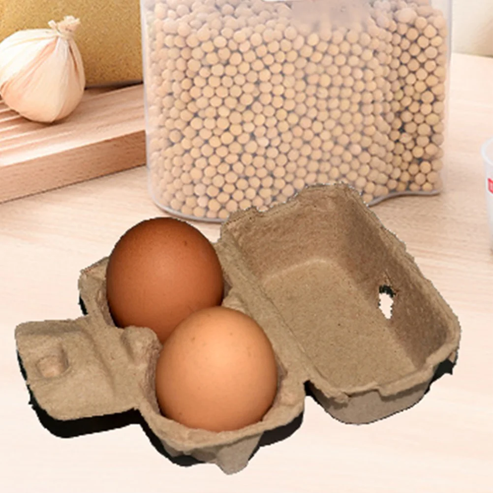 Kitchen Storage Rack 25 Pcs Egg Cartons For Chicken Eggs Pulp Tray Lid Organizer Fridge Office Natural