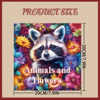 Adult Picture Book: Animal and Flower Coloring Book - 20 Pages of Cute Animals in Flower Fields 2