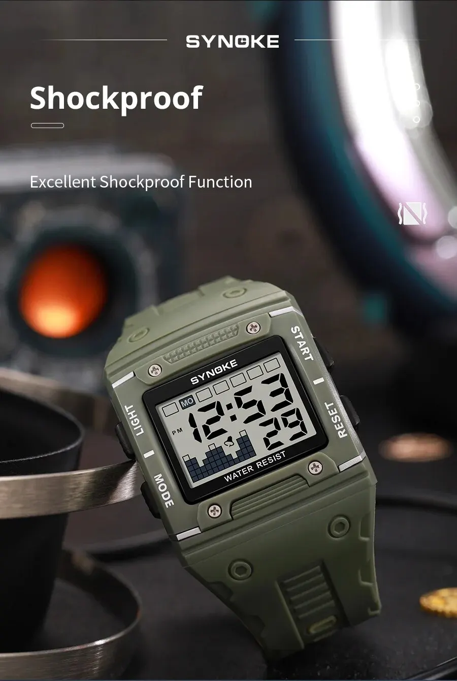 S52fc707150894e418eebc1bcafa1dec6o Digital Watch Men Sports Electronic Watch Waterproof Night Glow Large Screen Square Student Watch Outdoor Running Camping Mallzona