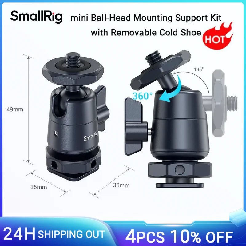 UTEBIT 2 Pack Mini testa a sfera con 1/4 Hot Shoe Mount Adapter 360 Degree Rotatable Aluminum Tripod Ball Head for Monopods DSLR Cameras HTC Vive Camcorder Light Stand, Max. Carico 5.5lbs UTEBIT 2 Pack Mini testa a sfera con 1/4 Hot Shoe Mount Adapter 360 Degree Rotatable Aluminum Tripod Ball Head for Monopods DSLR Cameras HTC Vive Camcorder Light Stand, Max. Carico 5.5lbs