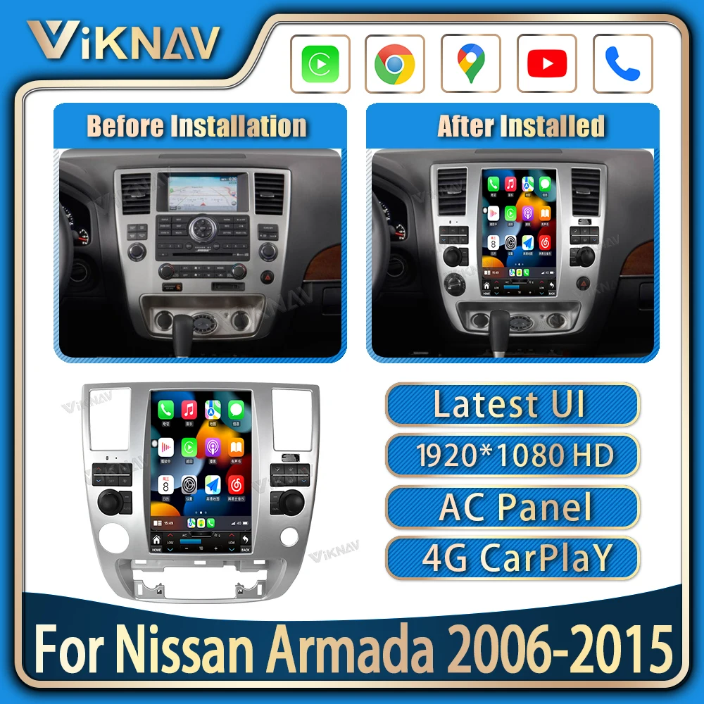 

12.3inch Car Radio For Nissan Armada 2006-2015 wireless Carplay LCD Touch Screen GPS Navigation Multimedia player Head Unit