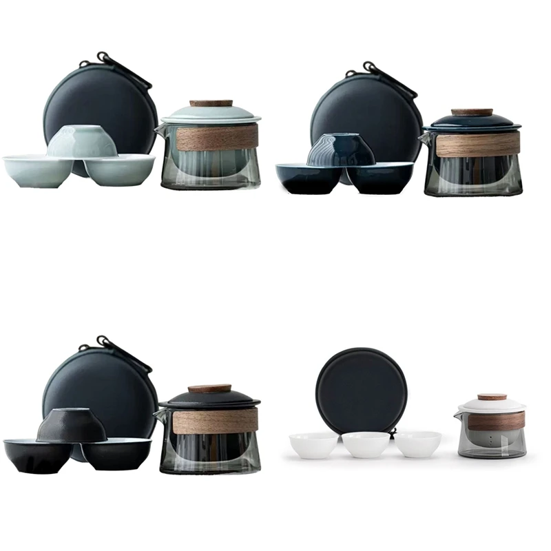 

1 чашка, 3 чашки, набор чайной чашки, бытовой дорожный чайный набор для приготовления чая, уличный портативный пакет, принадлежности для китайского чайного набора