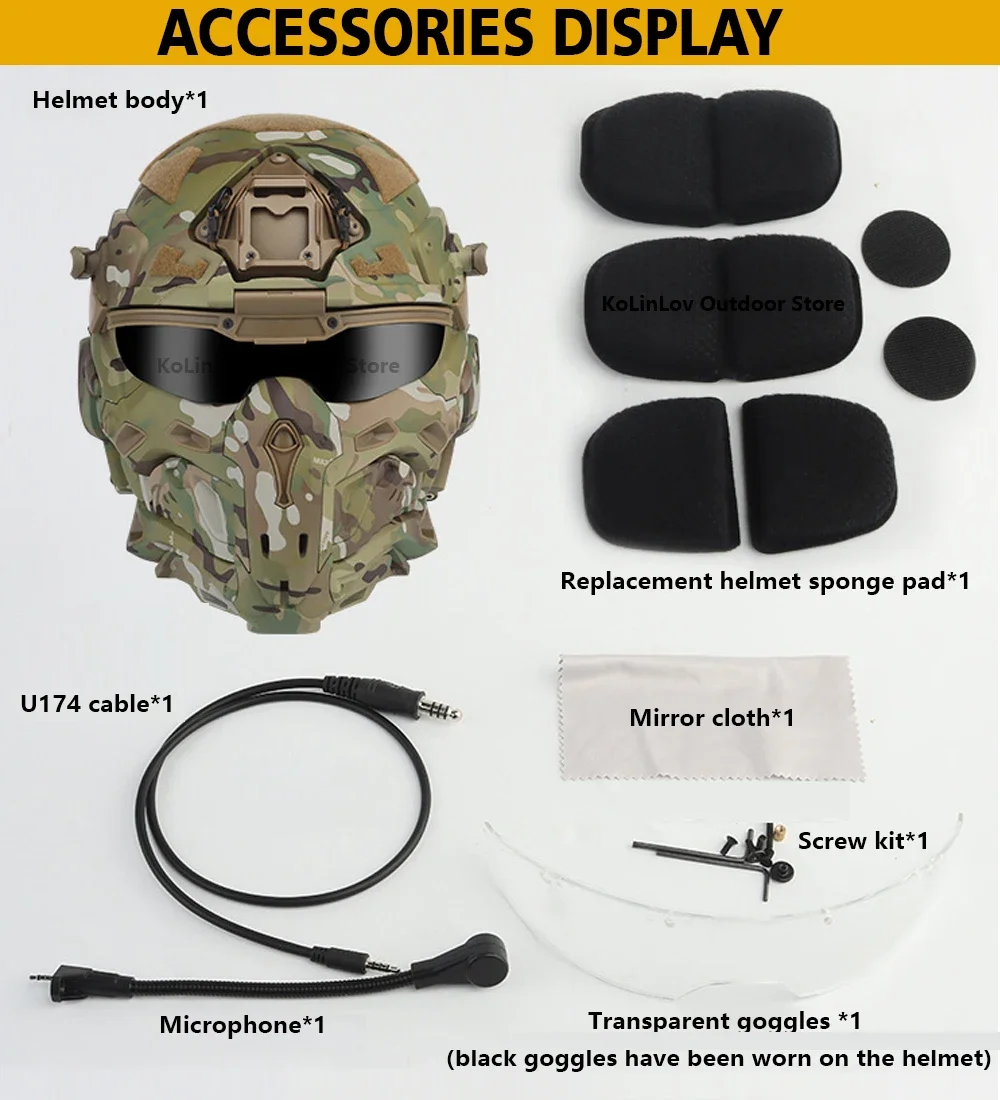 NEW W-Ronin Assault Helmet Tactical FAST Helmet Built-in