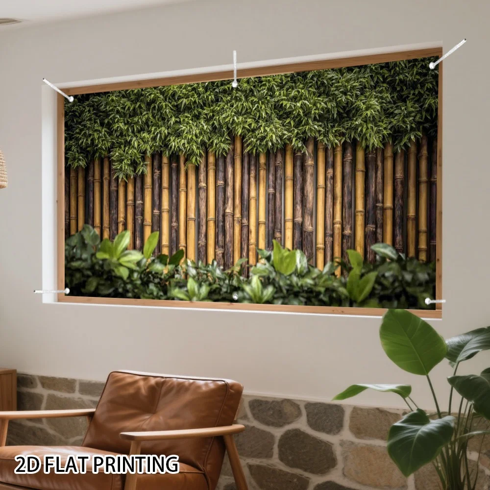 Bambuszaunpaneele mit Garagentorbanner im Beeren-Design – einfach zu montierendes Dekorationsobjekt – Detail 8