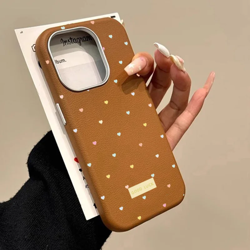 Colorful Love Heart Leather Shockproof Phone Cover Gift