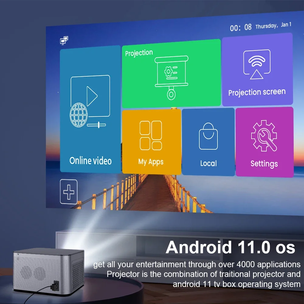 Magcubic Android 11 4K Smart Projector 580ANSI 1920*1080P Full HD Wifi6 BT5.0 Allwinner H713 Voice Control Home Cinema Theater portable projector