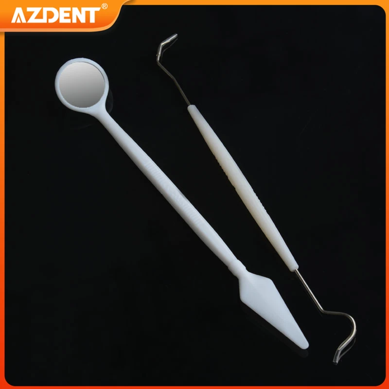 AZDENT 1 Kit Dental Instrument Oral Mirror Teeth Explorer Probe Double-Ended Dentistry Treatment Materials Disposable Oral Bag images - 6