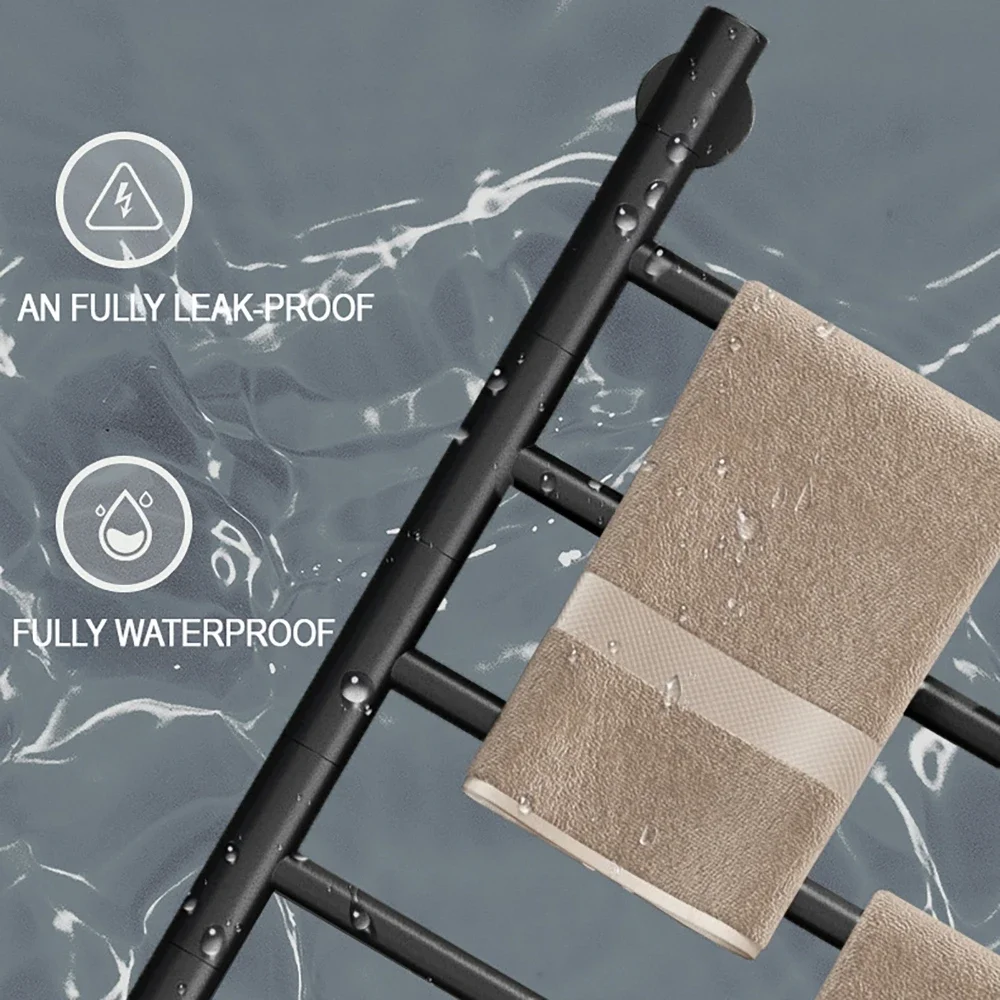 Bathroom Towel Warmer Stainless Steel Smart Electric Heated Towel Rack 45℃-70℃ Temperature Adjustable 1-8h Timing Touch Control,electric towel rack