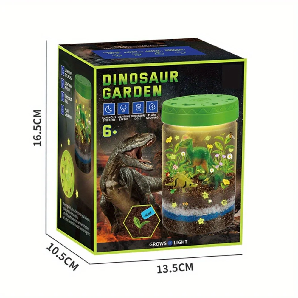 Round Bottle Dinosaur Garden Landscape Animal Plant Ecological Life Model Ornament Box copy