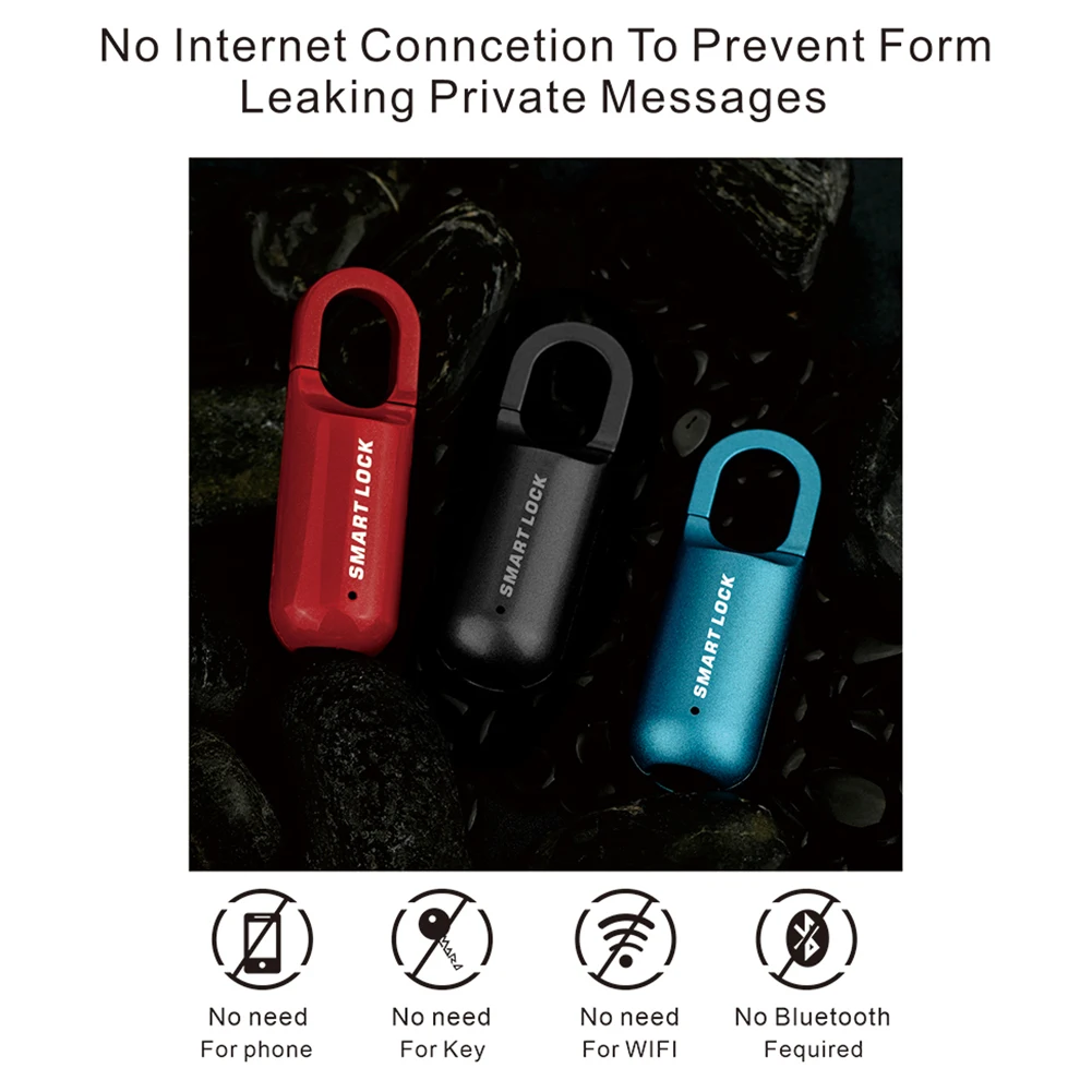 미니 지문 자물쇠, USB 열쇠가 없는 수화물 자물쇠, 전자 자물쇠, 스마트 생체 지문 문짝 잠금, 여행용 빠른 잠금 해제