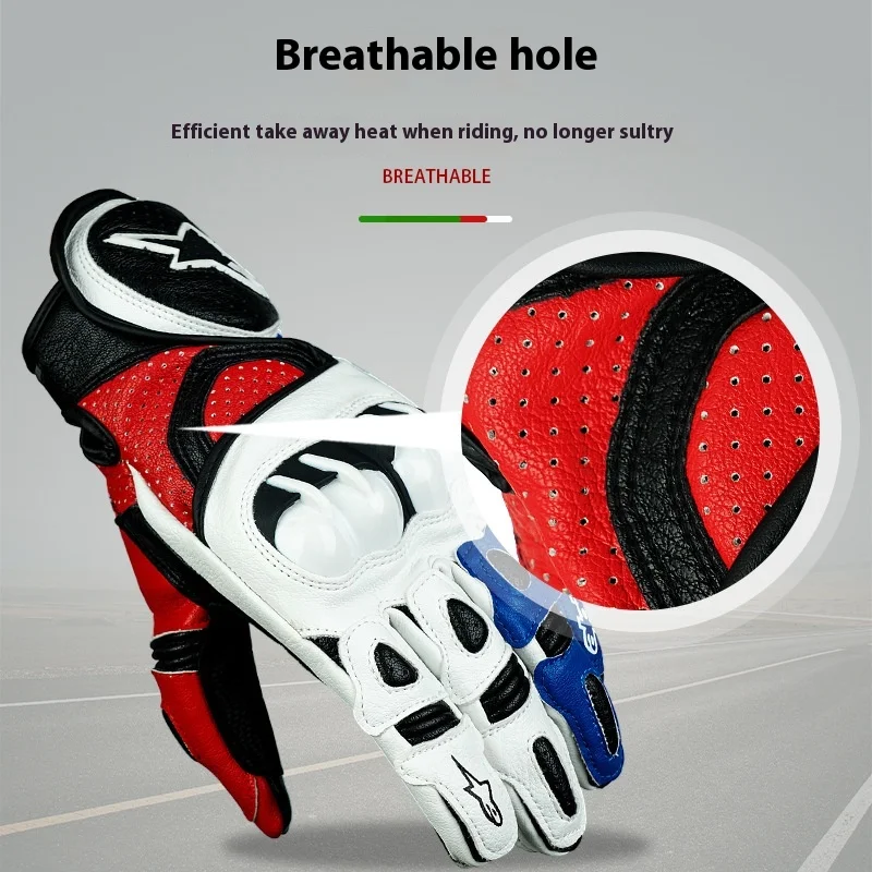 Leather Anti Fall Motorcycle Off-road Racing Riding Outdoor Windproof Breathable Protective Touch Screen Gloves Full Finger motorcycle gloves sports gloves leather motorcycle gloves