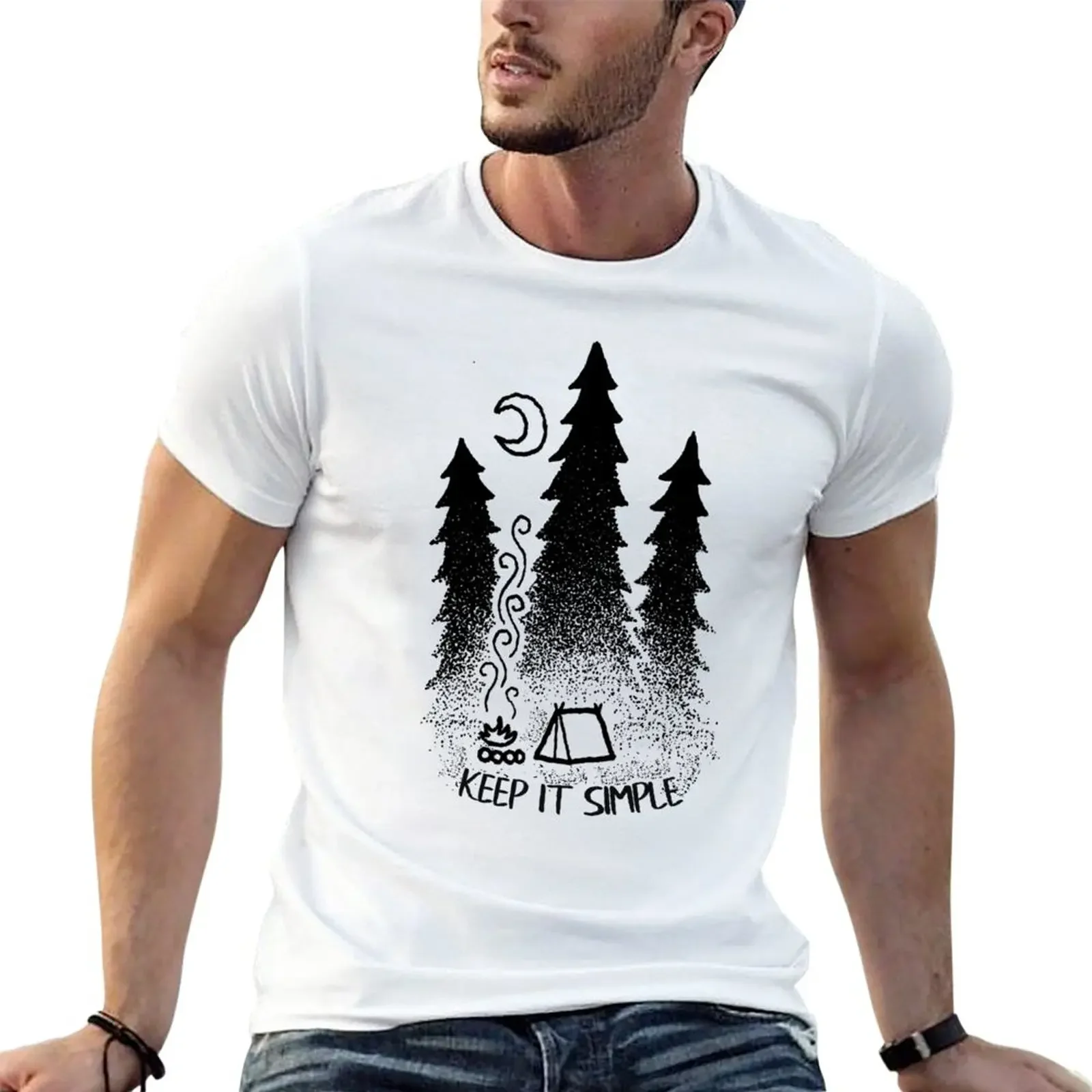

keep it simple camping T-Shirt customizeds anime mens vintage t shirts