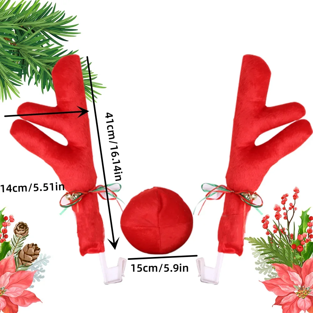 Christmas Car Decoration Deer Horn Antlers and Nose 6