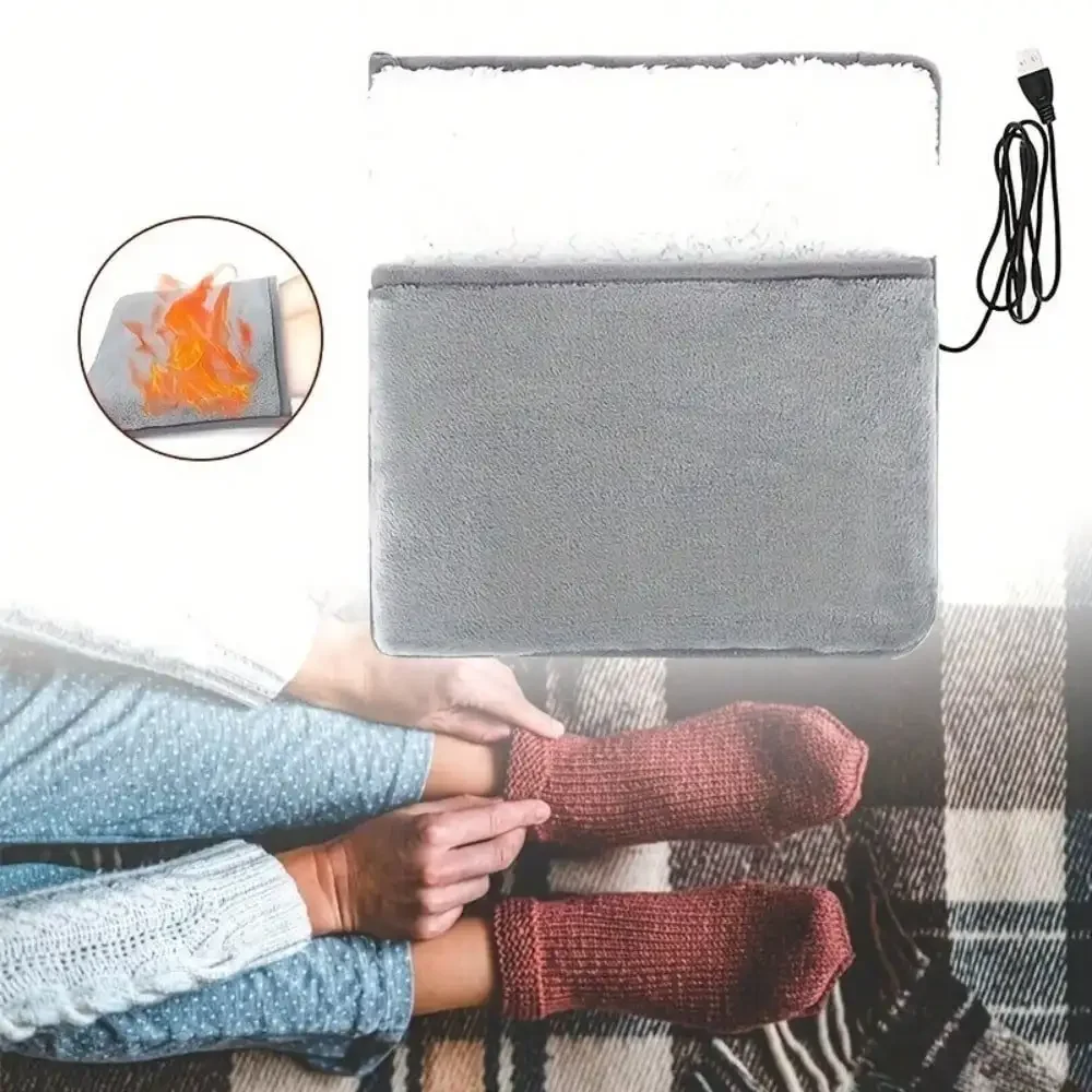 1 Pair Of Comfortable Care USB Heated Foot Pads, Constant Temperature Electric Heaters, Portable Home Foot Heaters,