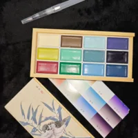 48-12Colors Handmade Chinese Painting Set - Professional Watercolor Paints in Solid Colors, Ideal for Sketching and Illustration 5