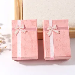 Set of 4 Colorful Square Jewelry Gift Boxes for Storage & Travel: Blue and Pink (2 pcs pink)