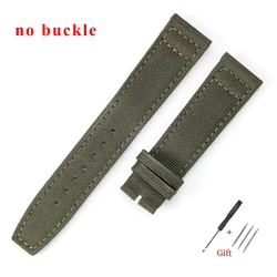 Universal Nylon Canvas Watch Strap - Business & Sport Replacement Wristband - 22mm (Army Green - no buckle)