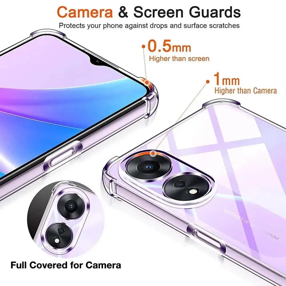 Flexible TPU Transparent Protective Phone Case - Durable and Sleek Cover