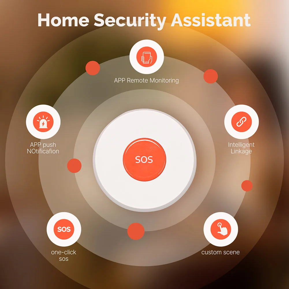Zigbee SOS Emergency Call Button One Click Emergency Help Wireless Panic Button Alarm Alarm for Senior Elderly