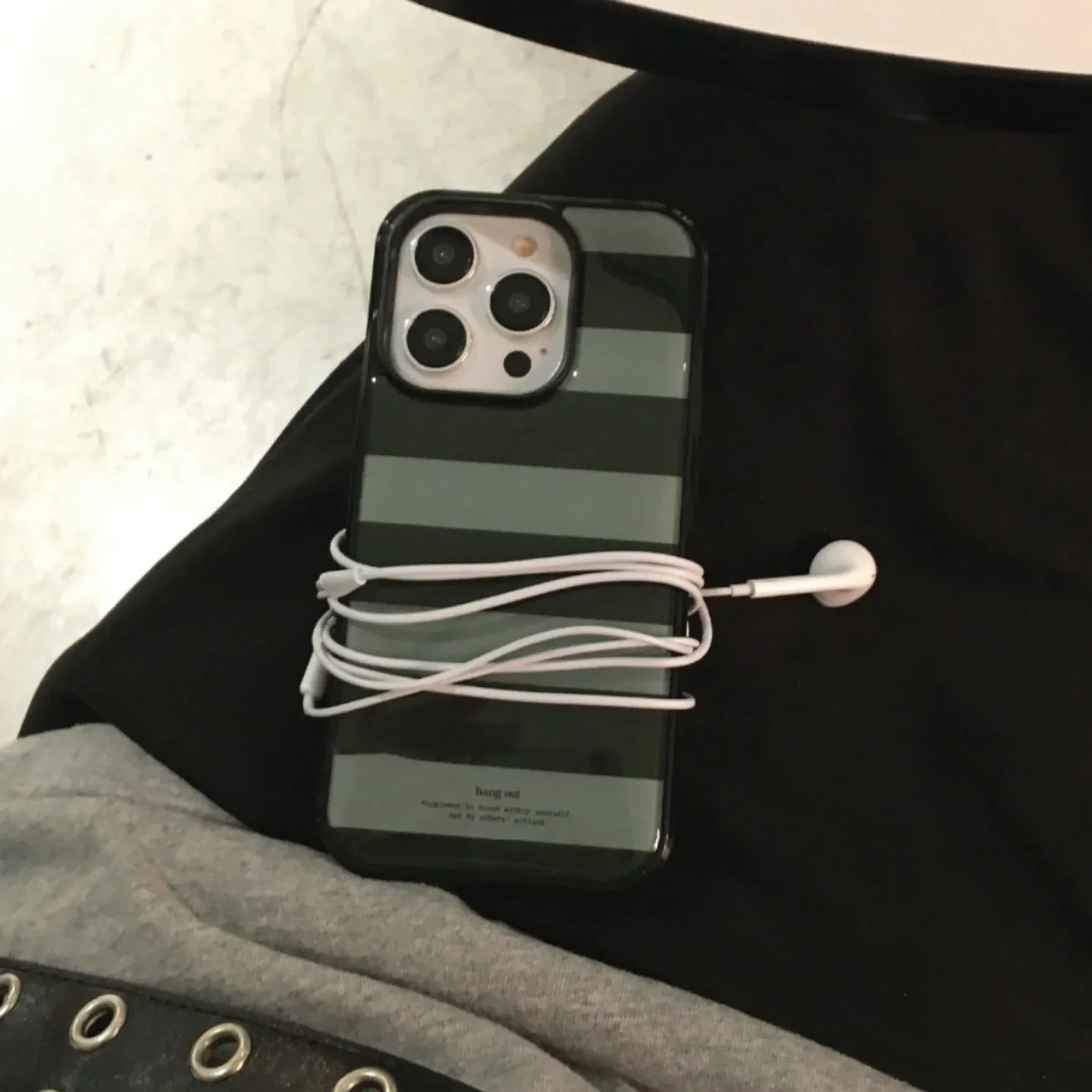 Retro Green and Black Stripe Trendy Phone Case - Advanced Exquisite Design