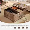 Farmhouse Lift Top Coffee Table with Storage Rustic Square Center Table Hidden Compartment Easy Assembly Durable Wood Design 5