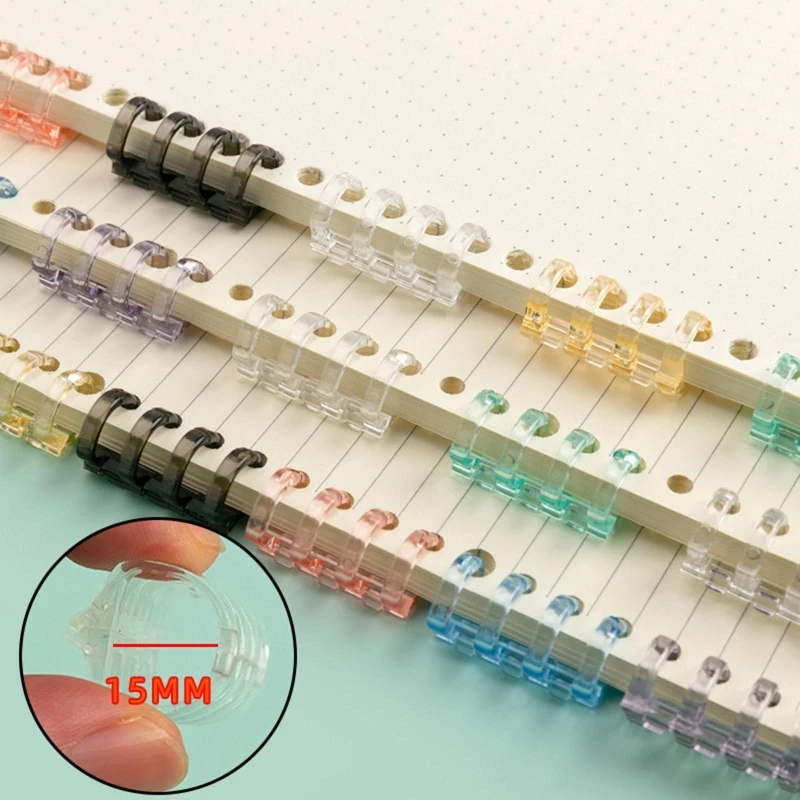 4 Ring Plastic Book Rings Loose Leaf Binding Ring Large Capacity DIY Scrapbook Photo Card for Women Girls Students 5PC