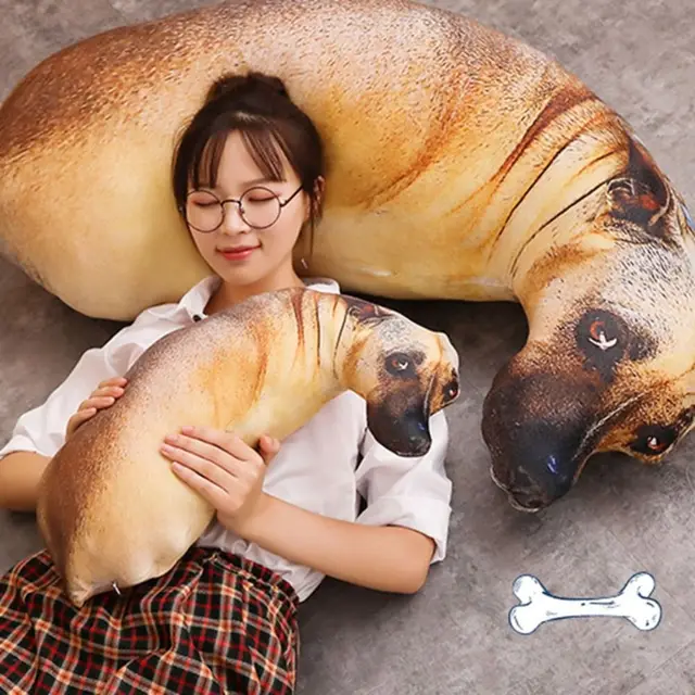 Coussin animal 3D en peluche, doux et réaliste, créatif, pour le bureau 2