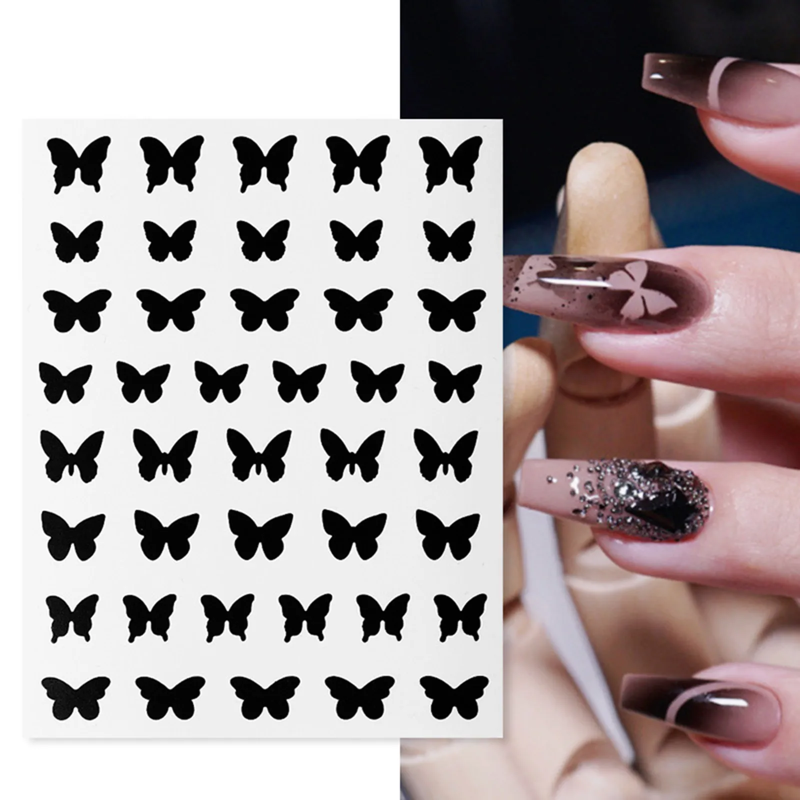 Airbrush Nail Art Stencils Sticker Love Heart Butterfly Number Design  Prints Decals Template Airbrush Nail Salon Supply 1PCS - AliExpress