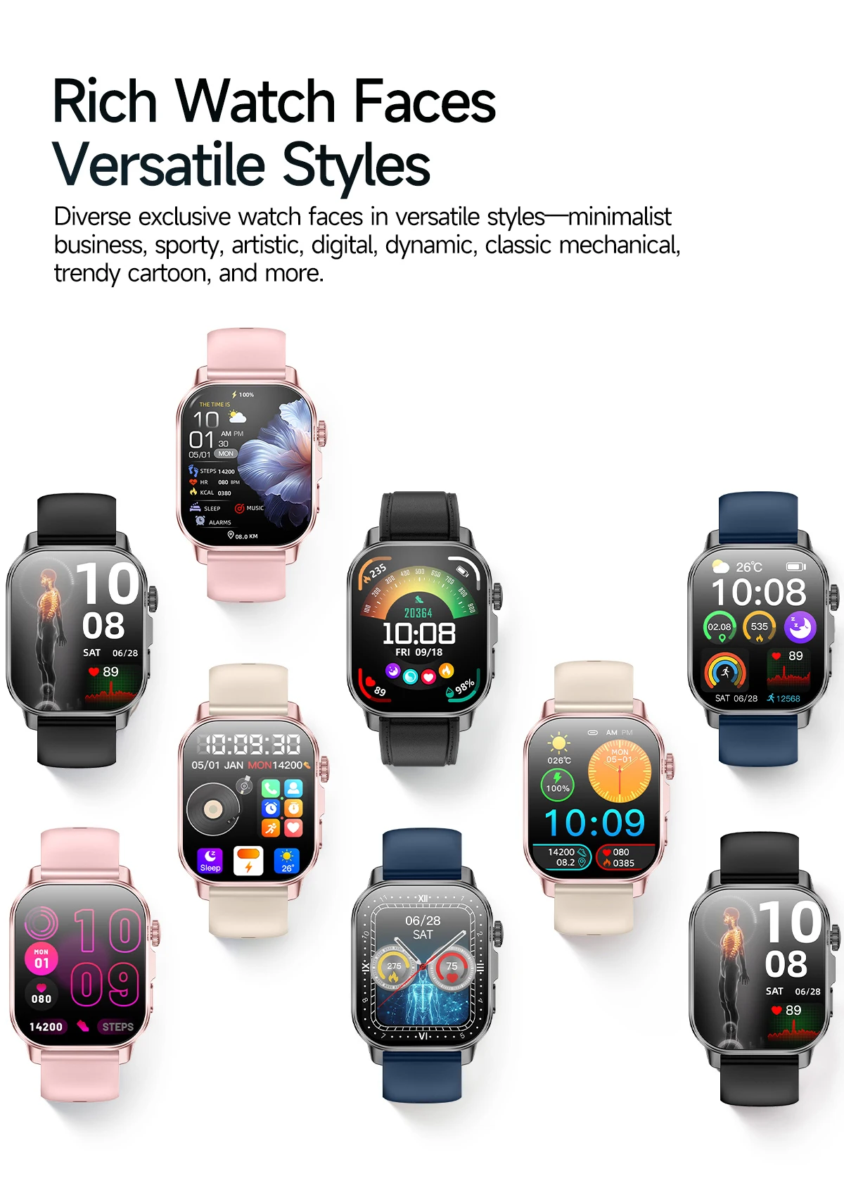 Micro Physical Examination Smartwatch Blood Pressure Uric Acid Blood Lipids Heart Health Analysis Smart Watches for Women 2026