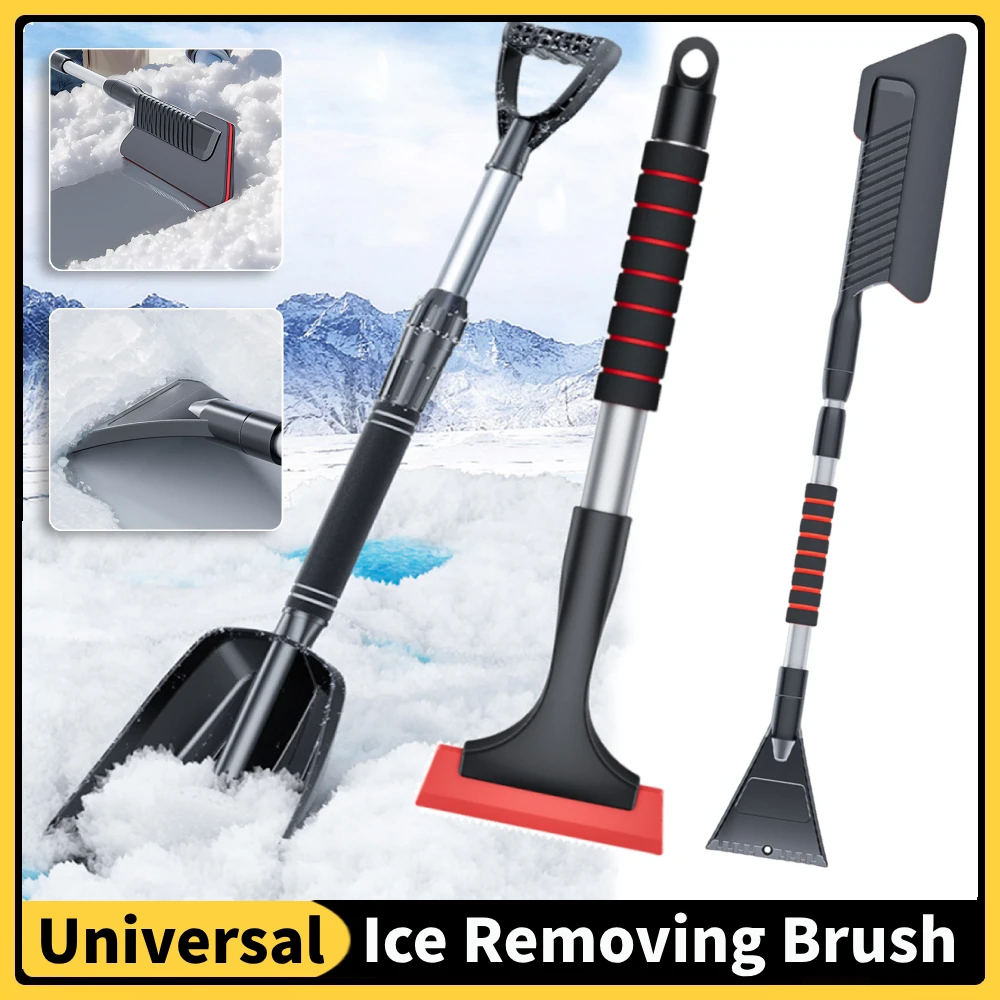 Portable Snow Shovel Detachable Car Snow Glass Remover Retractable Ice Scraper Remover Flexible Adjustable Car Wash Accessories