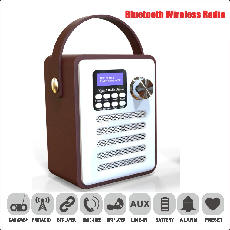 Bluetooth-Колонка портативная деревянная ручная цифровая FM-приемник беспроводной