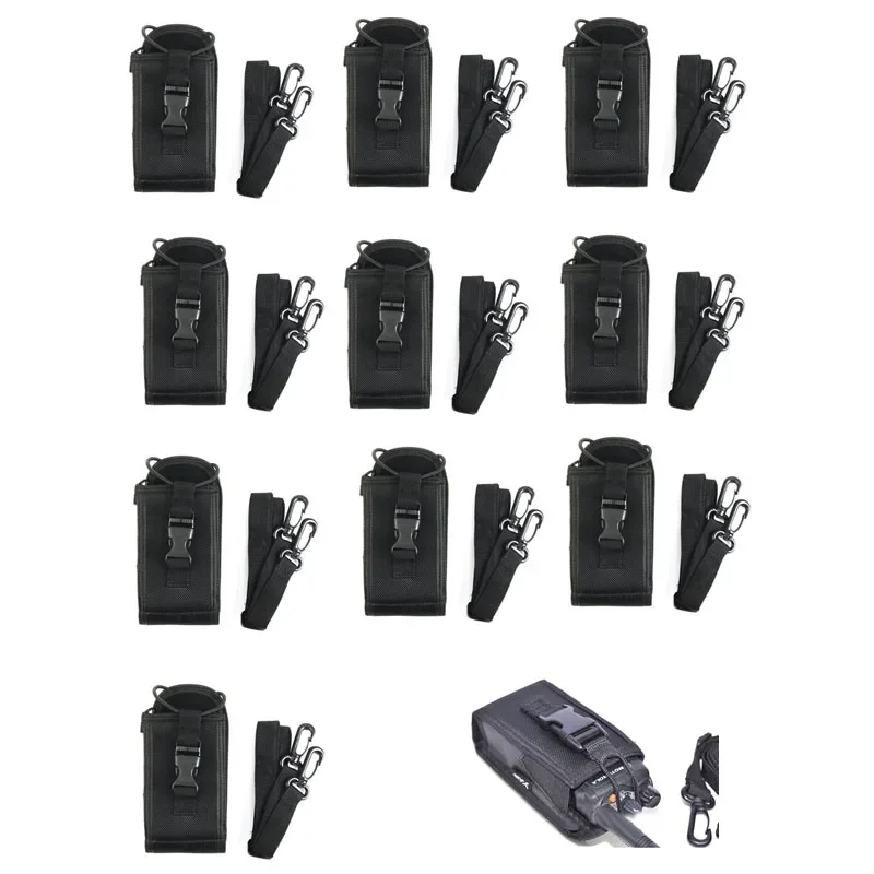 Lot 10PCS 3in1 Nylon Carry Case Holster Pouch Bag for Motorola GP328 GP338 GP88 GP340 GP368 P8220 Two Way Radio Walkie Talkie msc 20c nylon multifunction universal pouch bag holster carry case for motorola yaesu tyt baofeng uv 5r uv 82 walkie talkie