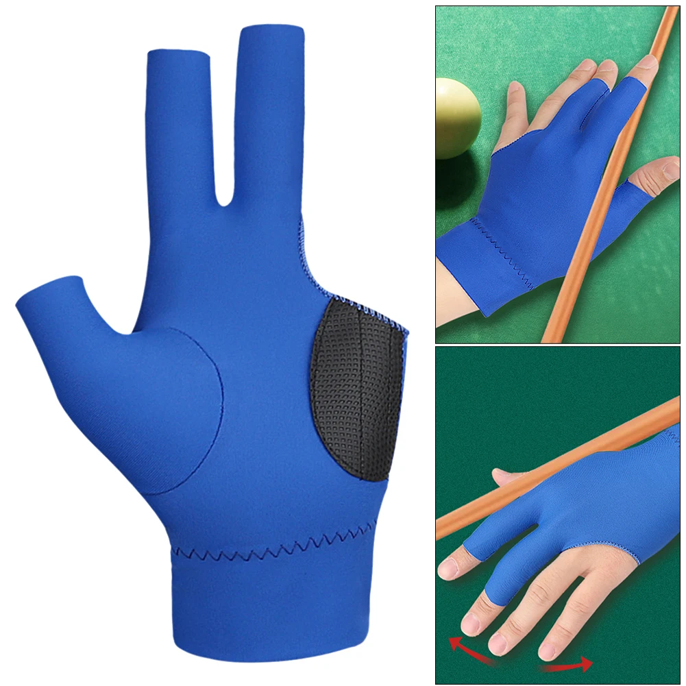 Billiards Glove Left Right Hand 3 Finger Snooker Billiard Gloves Non Slip Stickers Elastic Billiard Training Pool Gloves billiard gloves