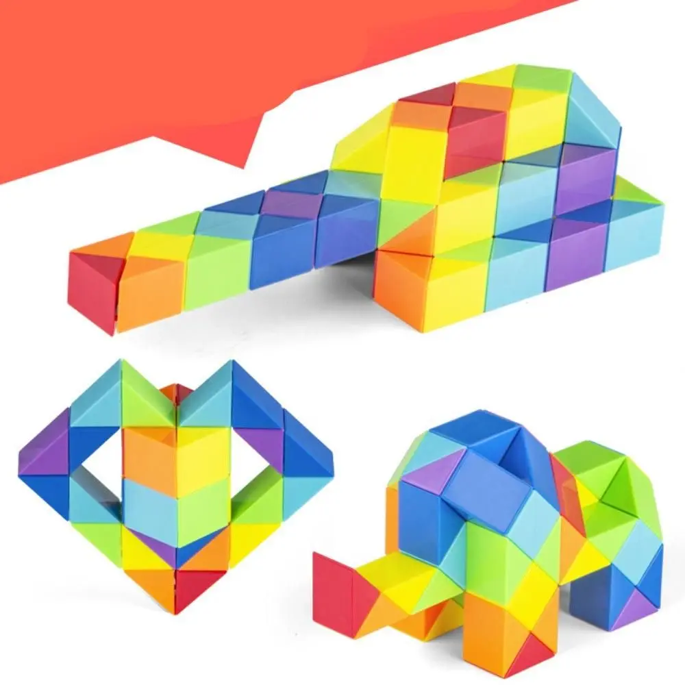 

Folding Segments Magic Rule Snake Anti-stress Detachable Magic Snake Cubes Toys Transformable Cube 24-72 Segments