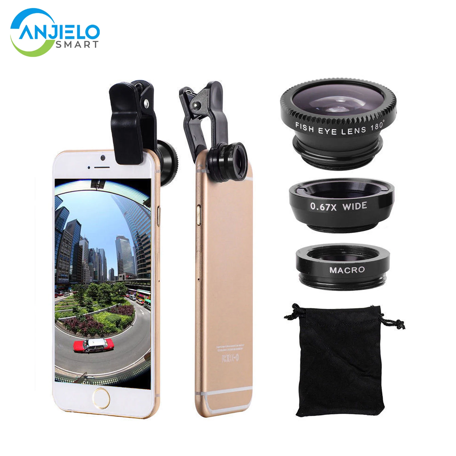 Macro Lens For Phone Lens 3 In 1 Cell Phone Magnifier Wide Angle Macro