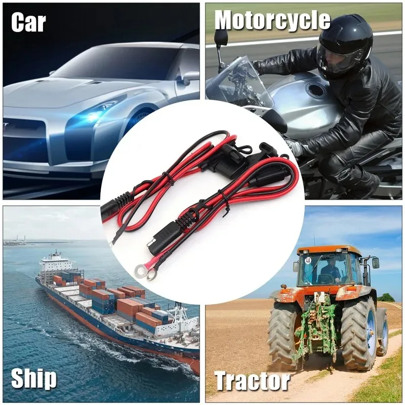 12V-36V Charger Cable for Motorcycle Battery Terminal To SAE Quick Extension Cord Cable Connector for Battery Charger/Maintainer